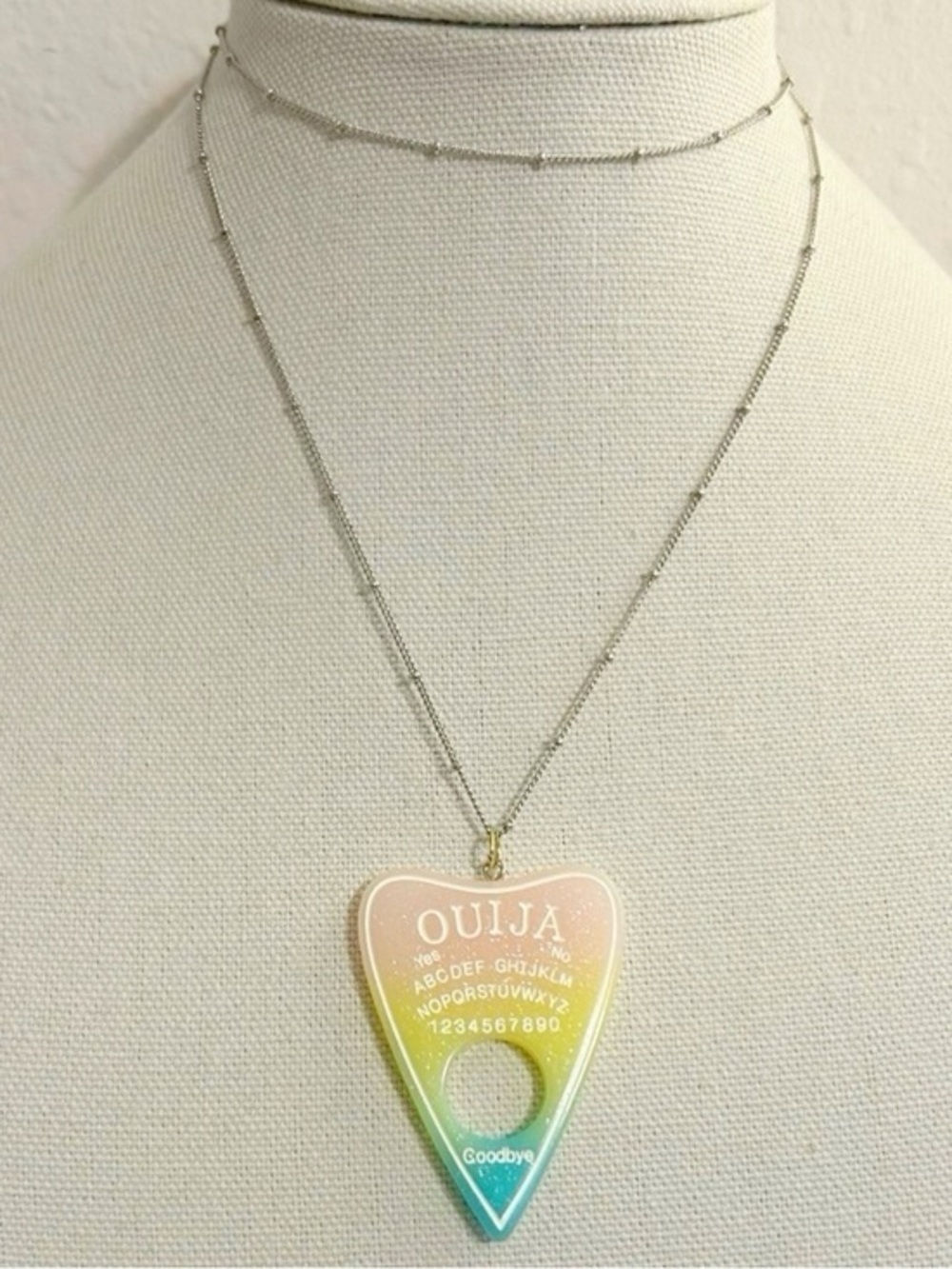Pastel Rainbow Ouija Planchette Pendant Necklace